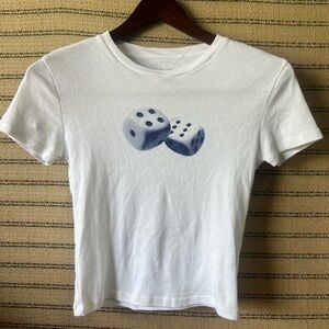 Lucky 777 White Dice Graphic T-Shirt